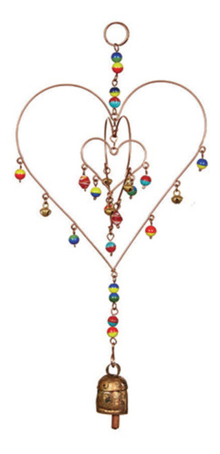 SWINGING CANDY HEARTS BEADS AND BELL - MLD-112