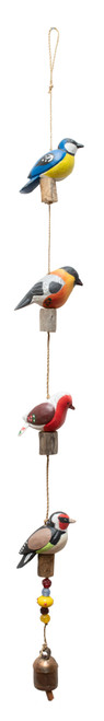 FOUR BIRDS ON A PERCH BEADS AND BELL - WY-315