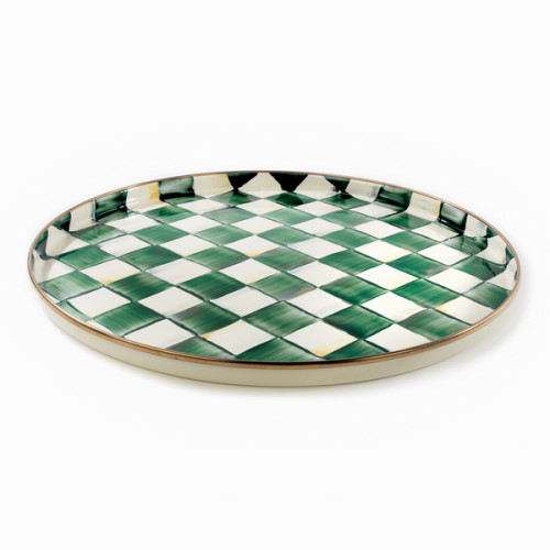 EMERALD CHECK ROUND TRAY - 89269-1040