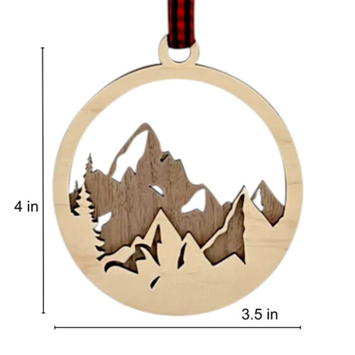 WOODEN LEAVENWORTH MOUNTAINS ORNAMENT - COWIL-23