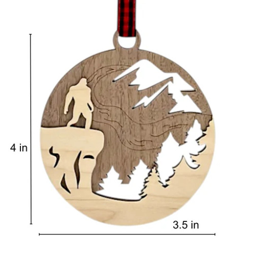 WOODEN LEAVENWORTH BIGFOOT ORNAMENT - COWIL-24