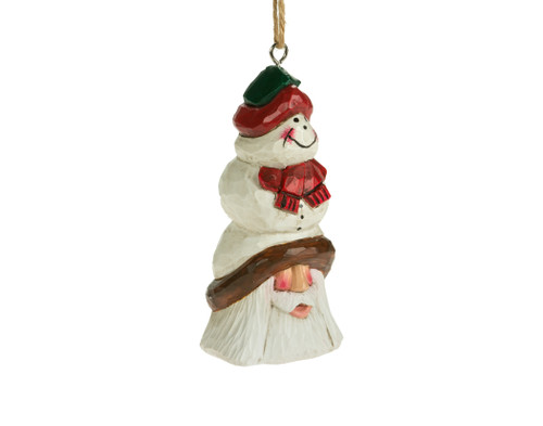 SNOWMAN TALL HAT ORNAMENT 5" - S1042