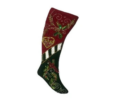 25" BERRY CARDINAL STOCKING - 70-59302