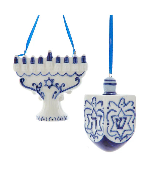 PORCELAIN HANUKKAH ORN - J7823
