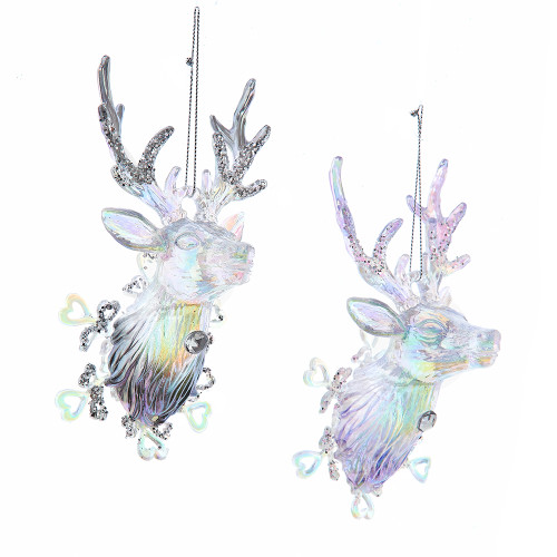 IRIDESCENT DEER HEAD WITH SNOWFLAKE - T3650 IRIDESCENT DEER HEAD WITH SNOWFLAKE - T3650