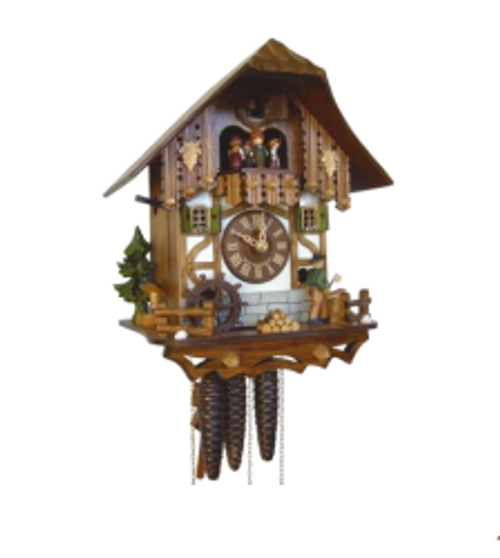 1-DAY DANCERS, WATER WHEEL AND WOOD CHOPPER CUCKOO CLOCK - MT 6563/9