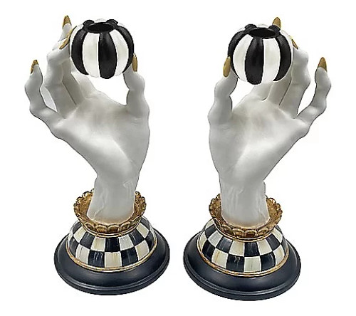 HAUNTED SPOOKY HAND CANDLE HOLDERS - SET OF 2 - 35509-1064