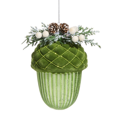 GREEN FLOCKED CAP ACORN - 4523022