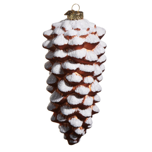 SNOWY BROWN PINECONE - LARGE - 4553116