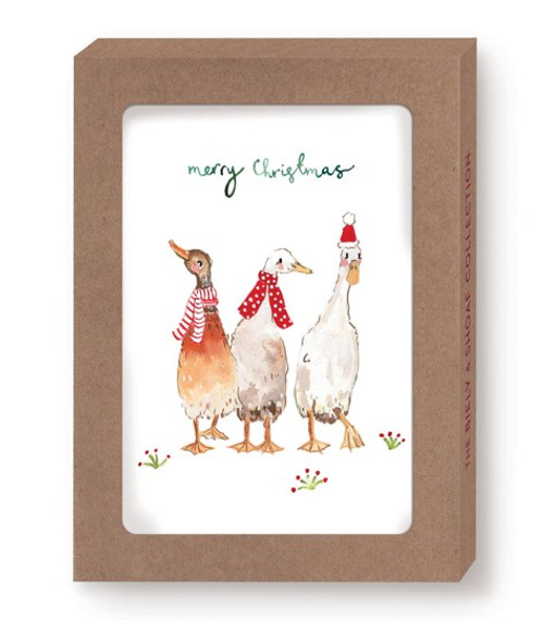 MERRY CHRISTMAS DUCKS BOXED CARDS - LMX020 BX