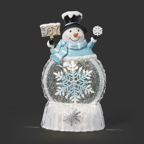 9.5" LIGHTED SWIRL SNOWMAN WITH ROTATING SNOWFLAKE WATERGLOBE - 138296 9.5" LIGHTED SWIRL SNOWMAN WITH ROTATING SNOWFLAKE WATERGLOBE - 138296