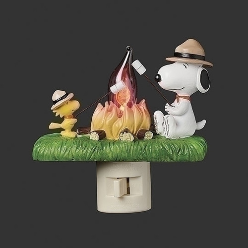 4" SNOOPY WOODSTOCK CAMPFIRE NIGHT LIGHT - 160077