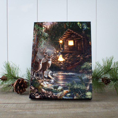 DEER CREEK - 8X6 LIGHTED CANVAS - A2428 DEER CREEK - 8X6 LIGHTED CANVAS - A2428