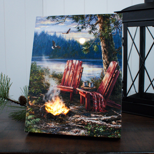 EVENING AT THE LAKE - 8X6 LIGHTED CANVAS - A2507 EVENING AT THE LAKE - 8X6 LIGHTED CANVAS - A2507