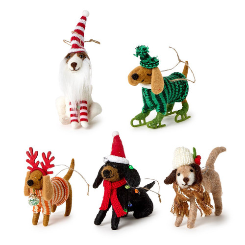 DECK THE PAWS FELT DOG ORNAMENT - 82737