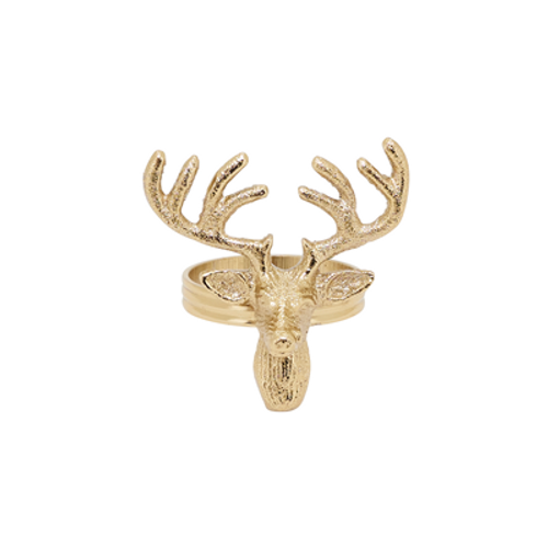SET OF 4 REINDEER DESIGN SILVER NAPKIN RING - NR778.S SET OF 4 REINDEER DESIGN SILVER NAPKIN RING - NR778.S
