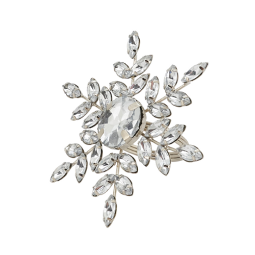 SET OF 4 BEADED SILVER SNOWFLAKE NAPKIN RING - NR347.S SET OF 4 BEADED SILVER SNOWFLAKE NAPKIN RING - NR347.S