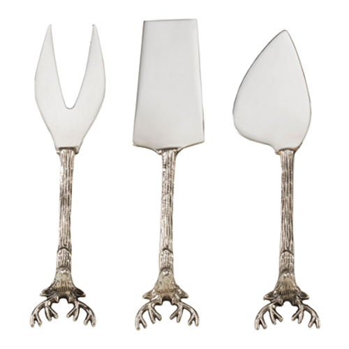 SET OF 3 REINDEER CHEESE CUTLERY SILVER - SP777.S SET OF 3 REINDEER CHEESE CUTLERY SILVER - SP777.S