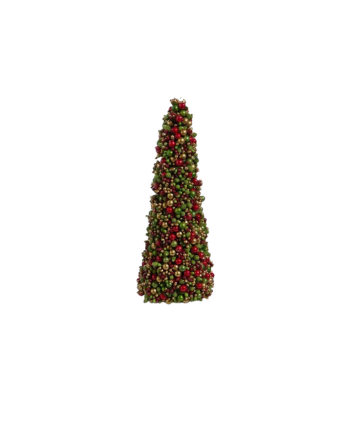 12" BEADED BERRY CONE LARGE TREE - 4410113