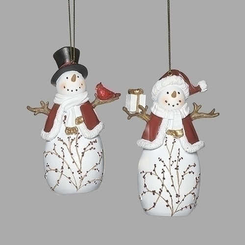 4" BERRY SNOWMAN ORNAMENT - 138277