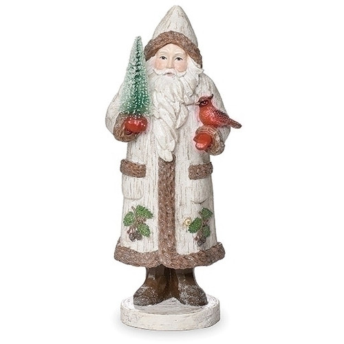7.75" SANTA WITH TREE WREATH COAT FIGURE - 138207