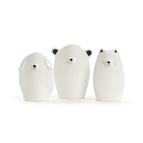 PORCELAIN ANIMAL VASE - E6070-ASST