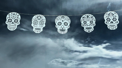 DAY OF THE DEAD INTRICATE PAPER SUGAR SKULL GARLAND - DOTDGARLAND