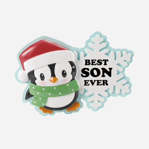 BEST SON EVER PENGUIN SNOWFLAKE ORNAMENT - OR3034
