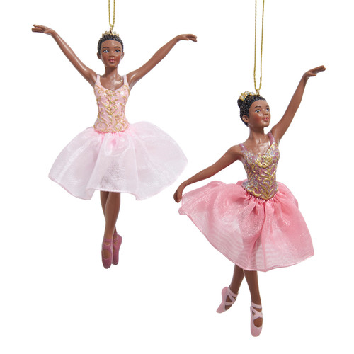PINK AND GOLD BALLERINA ORNAMENT - E1182