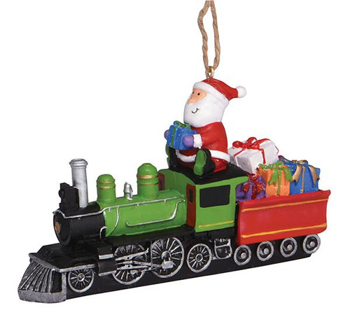 LEAVENWORTH SANTA ON TRAIN ORNAMENT - 879-28