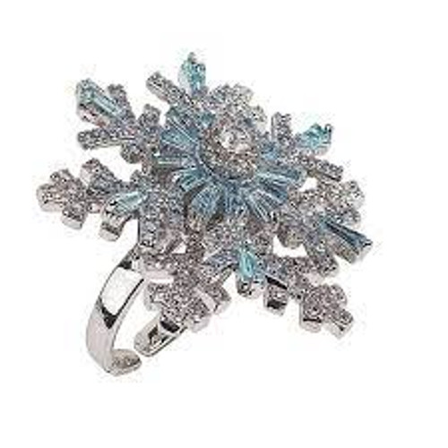 GENUINE CUBIC ZIRCONIA SNOWFLAKE SPIN RING - 13734
