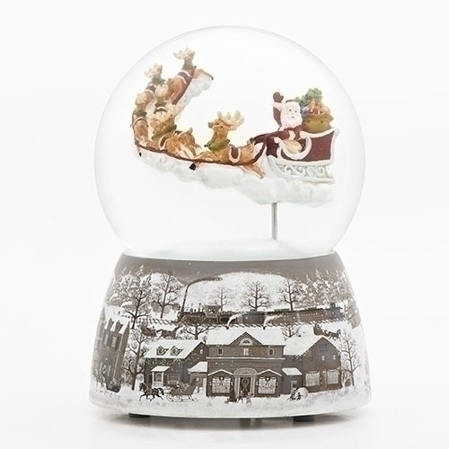 SANTA OVER VILLAGE GLITTERDOME - 101439