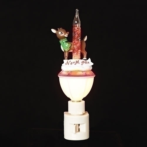 RUDOLPH AT NORTH POLE BUBBLE NIGHT LIGHT - 131771