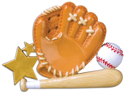 BASEBALL GLOVE AND BAT ORNAMENT - OR1053
