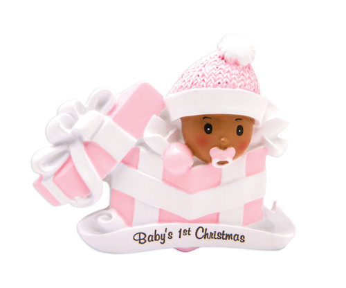 BABY GIRL IN PRESENT ORNAMENT - AA1330-P