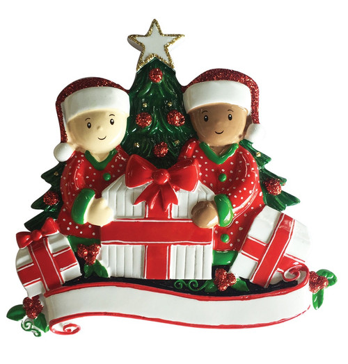 MIXED FAMILY OF 2 OPEN PRESENTS ORNAMENT - MR1523-2