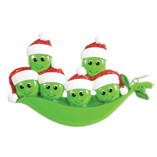 6 PEAS IN POD FAMILY ORNAMENT - OR1432-6 6 PEAS IN POD FAMILY ORNAMENT - OR1432-6