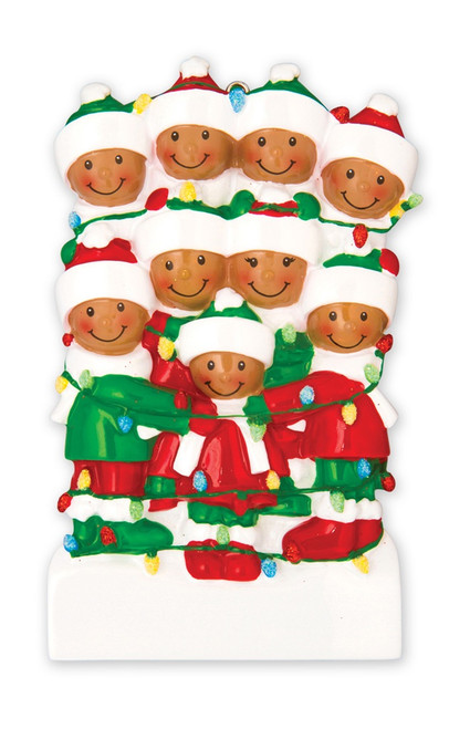FAMILY OF 9 TANGLED IN LIGHTS ORNAMENT - AA1521-9