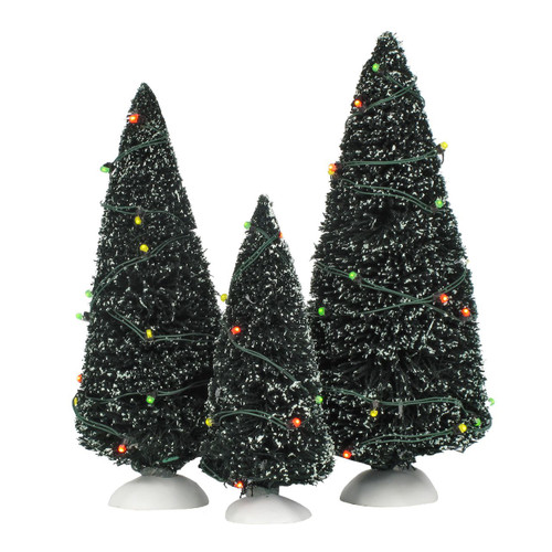 VILLAGE - VILLAGE TWINKLING LIT TREES GREEN SET OF 3 - 56.52823