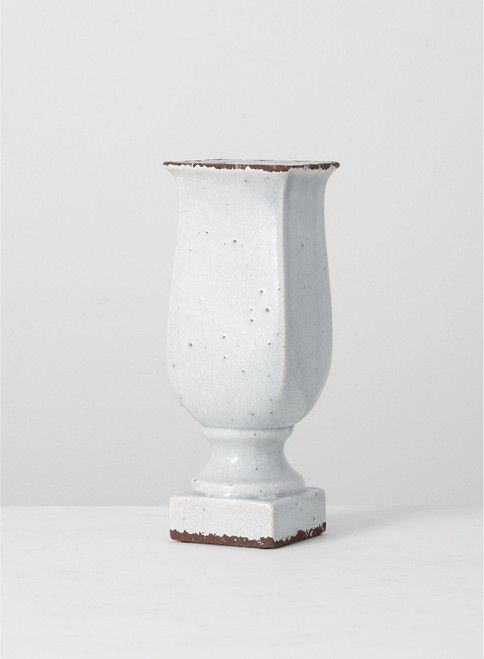 LT BLUE CRACKLE TULIP VASE