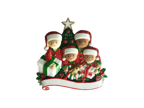 MIXED FAMILY OF 4 OPEN PRESENTS ORNAMENT - MR1523-4
