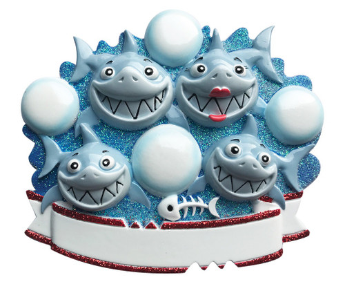 4 SHARK FAMILY ORNAMENT - OR1969-4