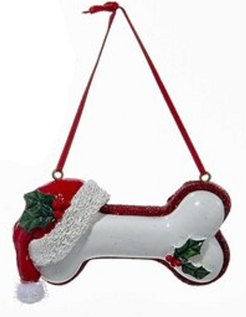 SANTA HAT BONE ORNAMENT - A1334