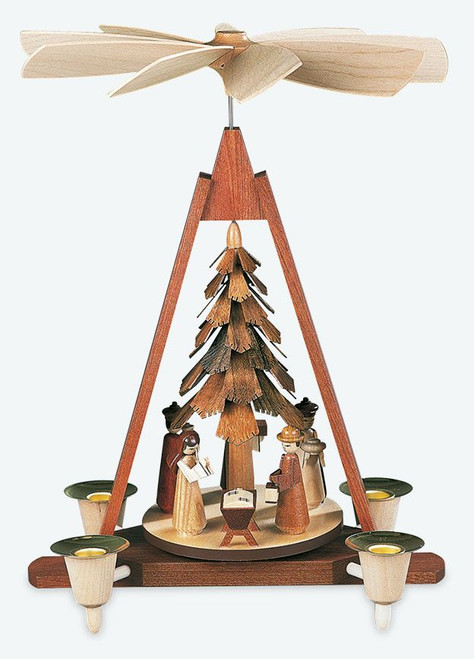 Beautiful handcrafted pyramids from Mueller, in the Erzgebirge region of German. Pyramid Nativity Scene