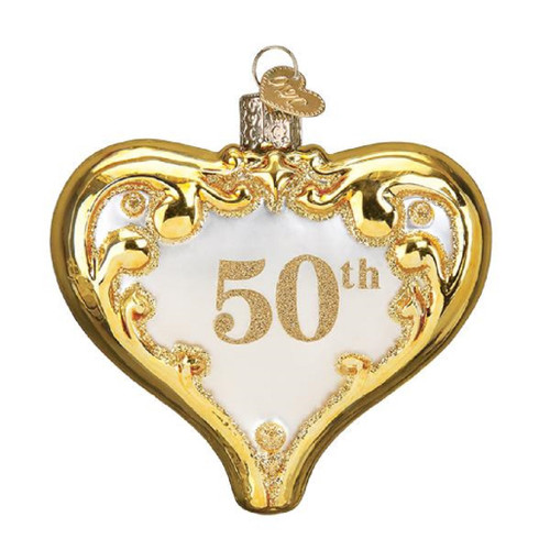 50TH ANNIVERSARY HEART ORNAMENT - 30056 50TH ANNIVERSARY HEART ORNAMENT - 30056