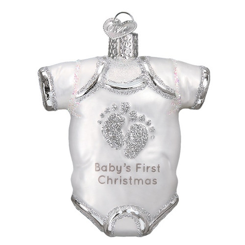 WHITE BABY ONESIE ORNAMENT - 32340