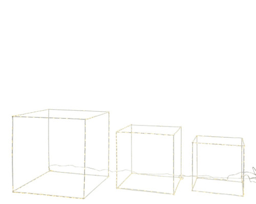 SET OF 3 METAL LED SQUARES - 780444