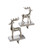 SILVER METAL REINDEER STOCKING HOLDER - H1593