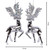 SILVER GLITTER ANTLER REINDEER - 516286