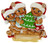 FAMILY OF 3 GINGERBREAD ON ROLLING PIN ORNAMENT - OR2380-3